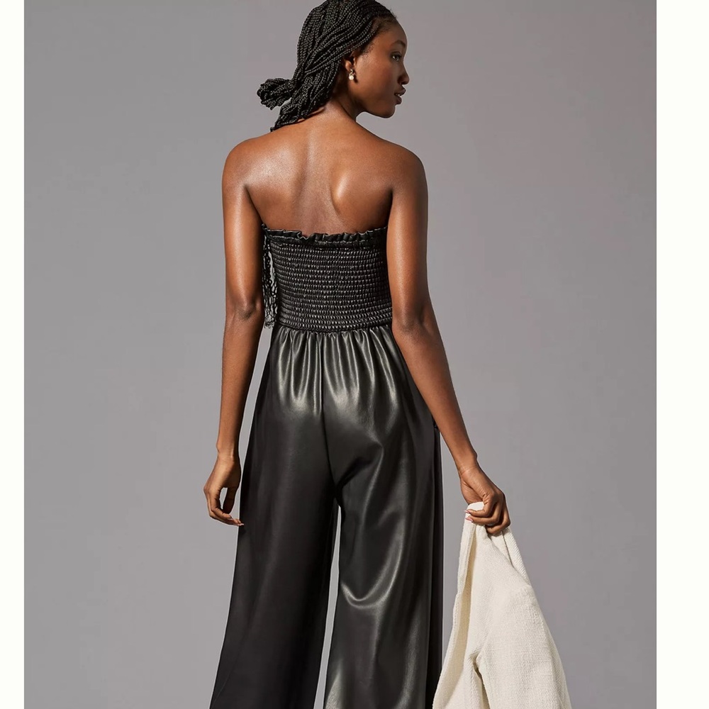 Anthropologie   Faux Leather Jumpsuit